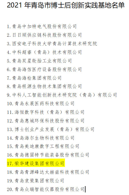 集团公司获批青岛市博士后创新实践基地(图2) 集团公司获批青岛市博士后创新实践基地(图2)